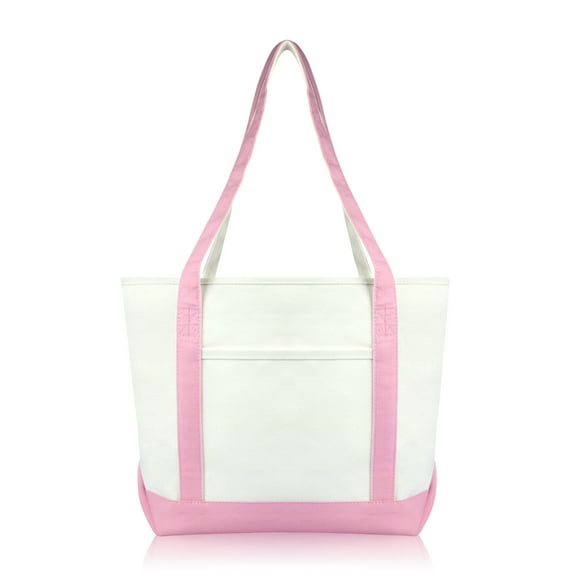 DALIX 20" Premium Cotton Daily Shoulder Tote Bag in Pink