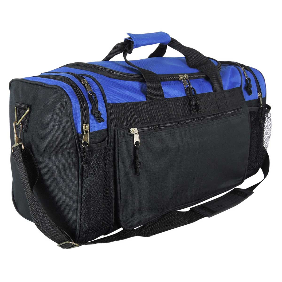 DALIX 20" Sports Duffle Bag w Water Bottle Mesh and Valuables Pockets in Royal