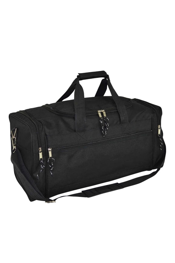 21" Blank Sports Duffle Bag Gym Bag Travel Duffel with Adjustable Strap in Black