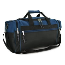 DALIX 21" Blank Sports Duffle Bag Gym Bag Travel Duffel with Adjustable Strap in Navy Blue