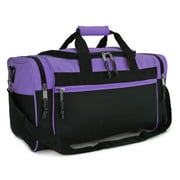 DALIX 21" Blank Sports Duffle Bag Gym Bag Travel Duffel with Adjustable Strap in Purple