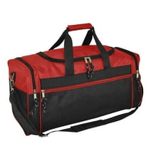 DALIX 21" Blank Sports Duffle Bag Gym Bag Travel Duffel with Adjustable Strap in Red