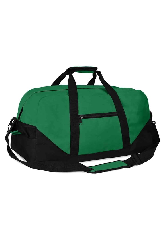 21" Large Duffle Bag with Adjustable Strap in Dark Green