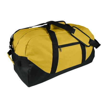 DALIX 21" Large Duffle Bag with Adjustable Strap in Gold