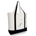 thumbnail image 1 of DALIX 22" Canvas Personalized Tote Bag Black - J, 1 of 8