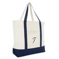 thumbnail image 1 of DALIX 22" Canvas Personalized Tote Bag Navy Blue - T, 1 of 8