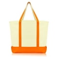 thumbnail image 1 of DALIX 22" Cotton Canvas Bag Beach Shopping Zipper in Orange, 1 of 6
