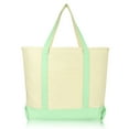 DALIX 22" Extra Large Cotton Canvas Zippered Shopping Tote Grocery Bag in Mint Green - image 1 of 6