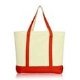 thumbnail image 1 of DALIX 22" Extra Large Cotton Canvas Zippered Shopping Tote Grocery Bag in Red, 1 of 6