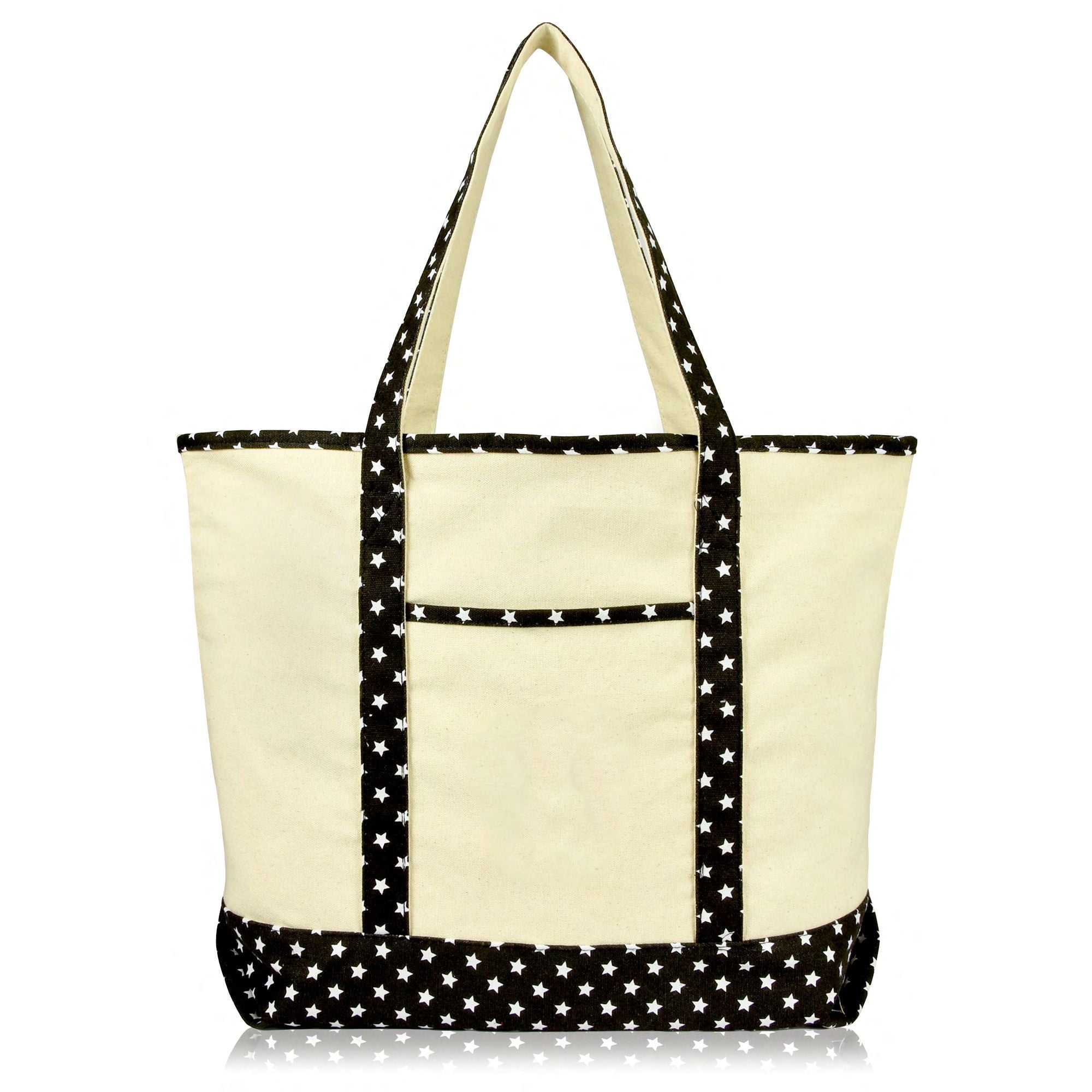Heavy canvas zippered shopping tote bags hot sale