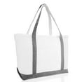 thumbnail image 1 of DALIX 23" Gray Large Heavy Duty 24 oz. Cotton Canvas Shopping Tote Bag, 1 of 5
