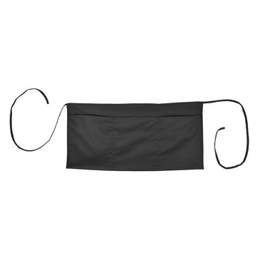 DALIX 24" Medium Kitchen Restaurant Waist Aprons (3 Pockets) in Black