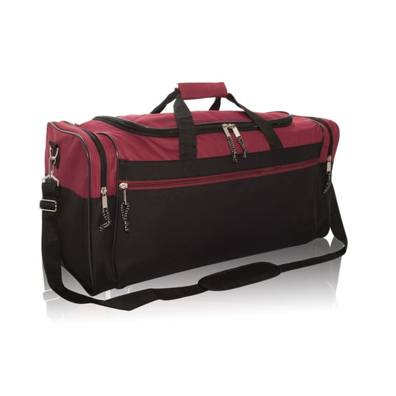 DALIX 25" Extra Large Vacation Travel Duffle Bag in Maroon