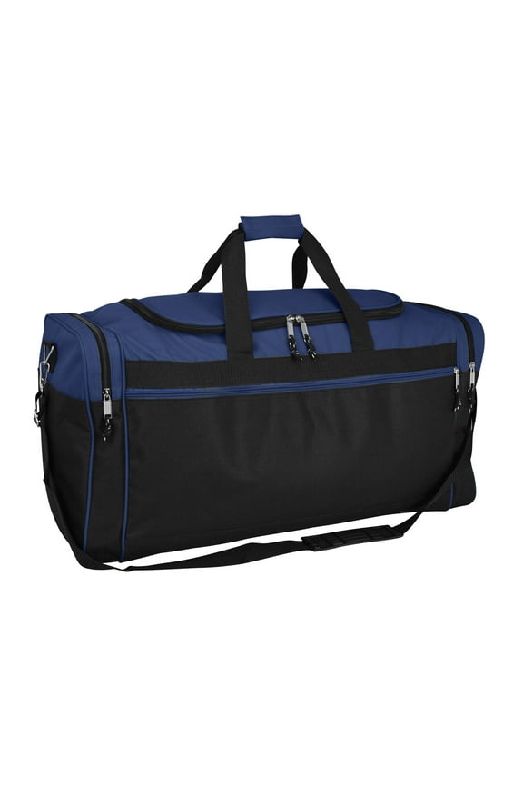 25" Extra Large Vacation Travel Duffle Bag in Navy and Black
