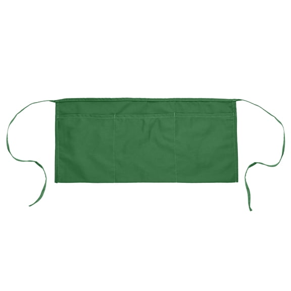DALIX 3-Pocket Adjustable Tie Waist Workwear Uniform Apron, Dark Green, 20" x 10"