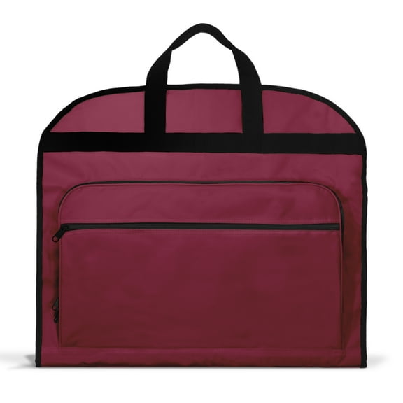 DALIX 39" Business Garment Bag Cover for Suits and Dresses Clothing Foldable w Pockets in Maroon