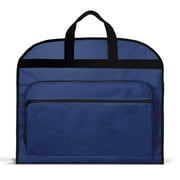 DALIX 39" Business Garment Bag Cover for Suits and Dresses Clothing Foldable w Pockets in Navy Blue