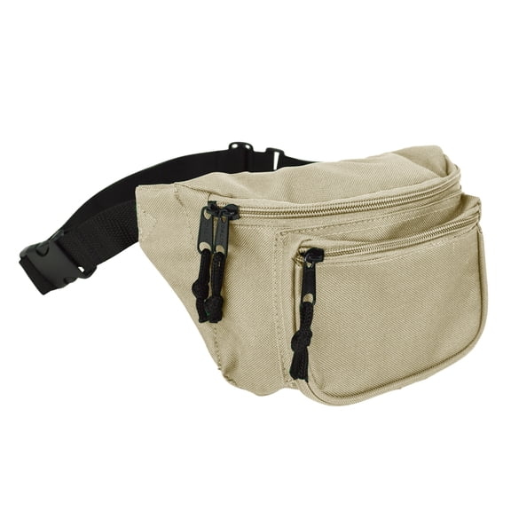 DALIX Adjustable Waist Unisex Strap Fanny Pack, Polyester, Nude