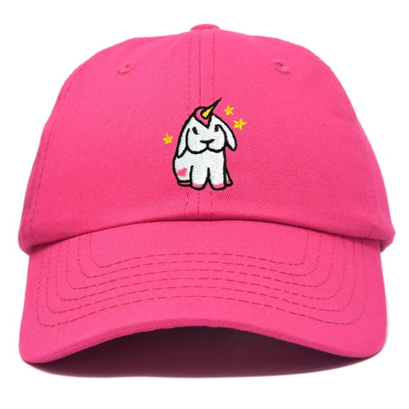 DALIX Adorable Unicorn Bunny Hat Womens Embroidered Baseball Cap in Hot Pink