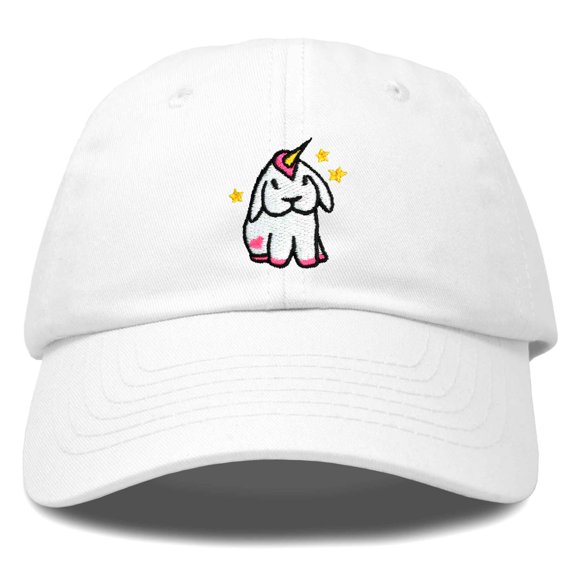 DALIX Adorable Unicorn Bunny Hat Womens Embroidered Baseball Cap in White