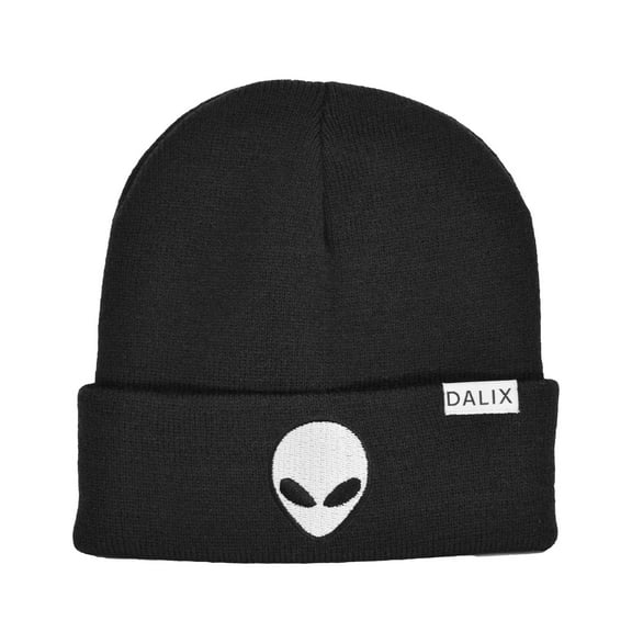 DALIX Adult Winter Cap E.T. Alien Beanie Embroidered Hat Black