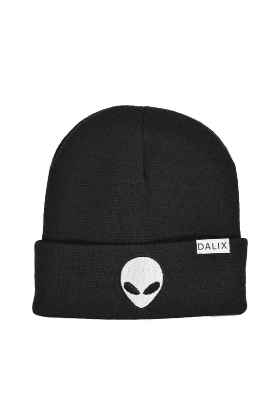 Adult Winter Cap E.T. Alien Beanie Embroidered Hat Black