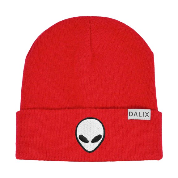 DALIX Adult Winter Cap E.T. Alien Beanie Embroidered Hat Red