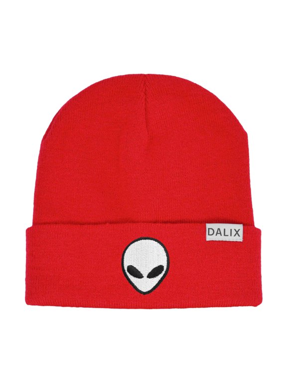 Adult Winter Cap E.T. Alien Beanie Embroidered Hat Red