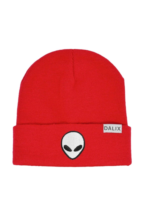 Adult Winter Cap E.T. Alien Beanie Embroidered Hat Red