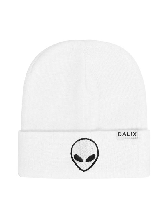 Adult Winter Cap E.T. Alien Beanie Embroidered Hat White