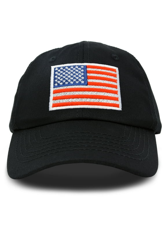 American Flag Dad Hat Premium USA Baseball Cap in Black
