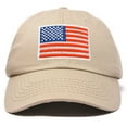 thumbnail image 1 of DALIX American Flag Hat Premium USA Baseball Cap in Khaki, 1 of 7