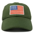 thumbnail image 1 of DALIX American Flag Hat Premium USA Baseball Cap in Olive, 1 of 7