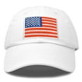 thumbnail image 1 of DALIX American Flag Hat Premium USA Baseball Cap in White, 1 of 7