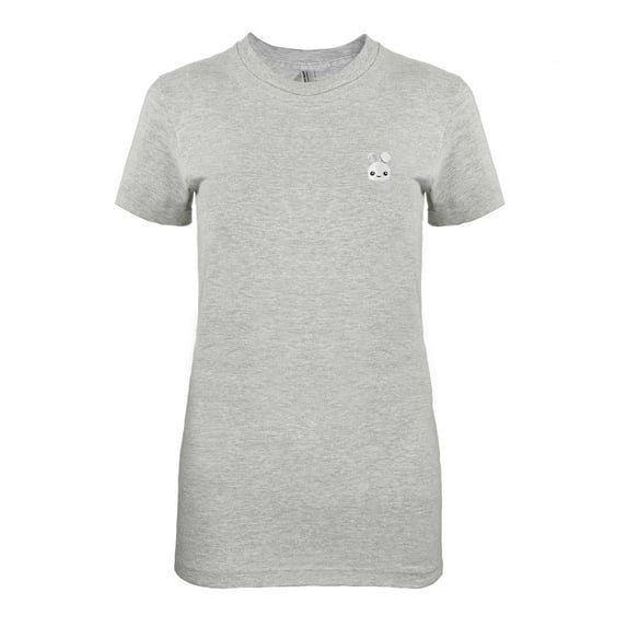 DALIX Animals Cute Bunny T-Shirt Women's Embroidered Shirt Large Heather Gray