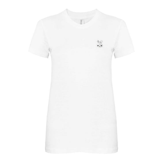 DALIX Animals Cute Bunny T-Shirt Women's Embroidered Shirt Large White