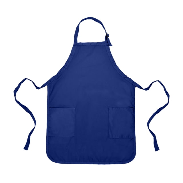 DALIX Commercial Apron in Navy Blue, Poly-Cotton, Waist Cloth with 2 ...