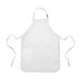 thumbnail image 1 of DALIX Apron Commercial Restaurant Home Bib Spun Poly Cotton Kitchen Aprons (2 Pockets) in White, 1 of 6