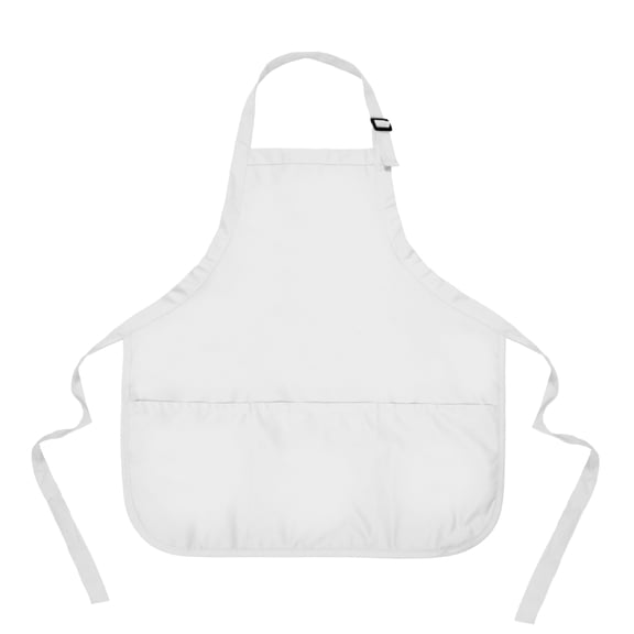 DALIX Apron Commercial Restaurant Home Bib Spun Poly Cotton Kitchen Aprons (3 Pockets) in White
