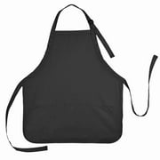 DALIX Apron, Commercial, Restaurant, Kitchen Apron with 3 Pockets, Bib Spun Poly Cotton, Black