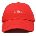 thumbnail image 1 of DALIX Artist Expression Baseball Cap Mens Womens Embroidered Hat in Red, 1 of 7