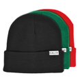 thumbnail image 1 of DALIX Assorted 2 Adult 12" Cuff Beanie Cap 3 Pack, 1 of 3