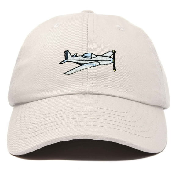 DALIX Aviator Airplane Ball Cap Embroidered Hat in Beige