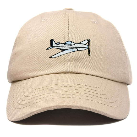 DALIX Aviator Airplane Ball Cap Embroidered Hat in Khaki