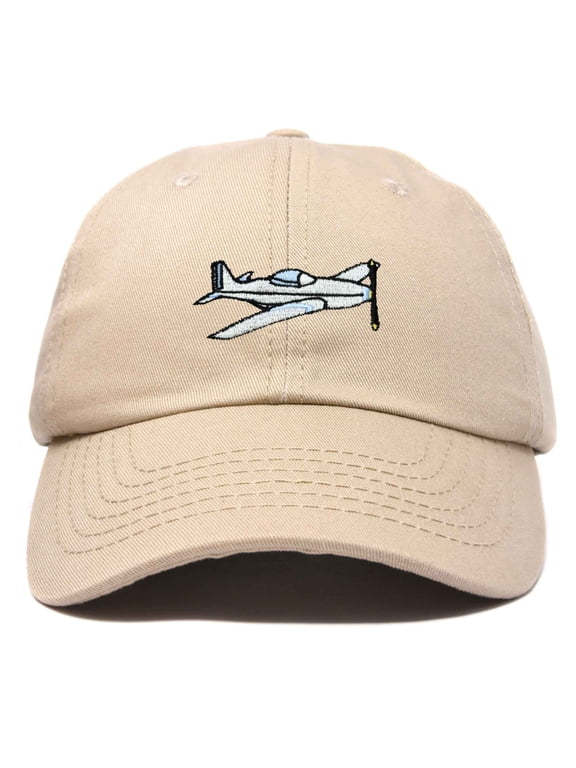 Aviator Airplane Ball Cap Embroidered Hat in Khaki