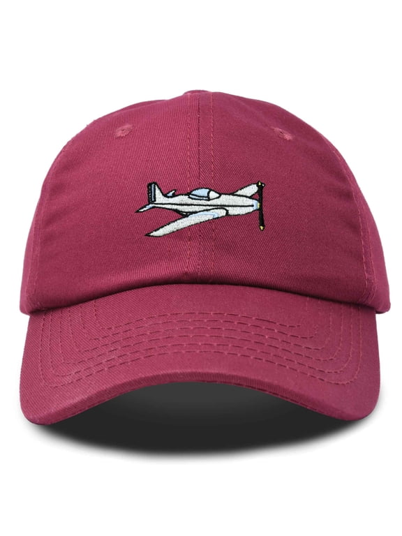 Aviator Airplane Ball Cap Embroidered Hat in Maroon