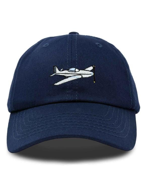 Aviator Airplane Ball Cap Embroidered Hat in Navy Blue