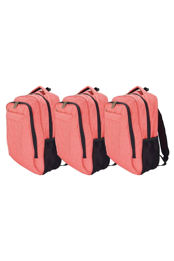 Back to School College Large Backpack in Red (3-Pack)