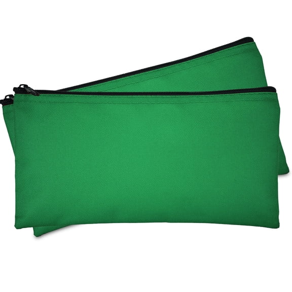 DALIX Bank Bags Money Pouch Checks Cash Utility Keys in Dark Green (2 Pack Quantity)