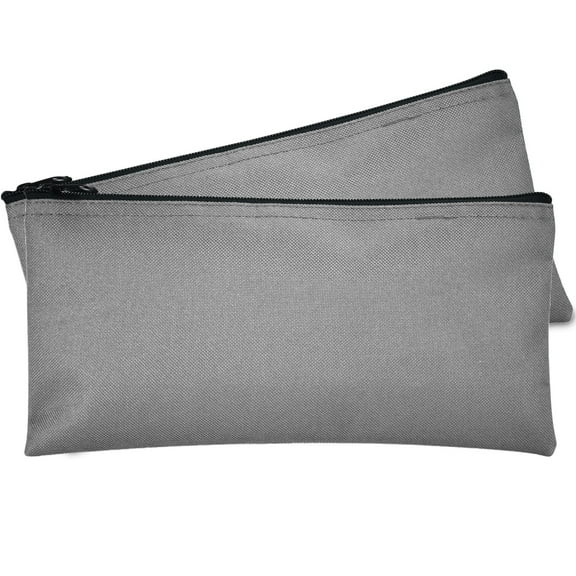 DALIX Bank Bags Money Pouch Checks Cash Utility Keys in Gray (2 Pack Quantity)